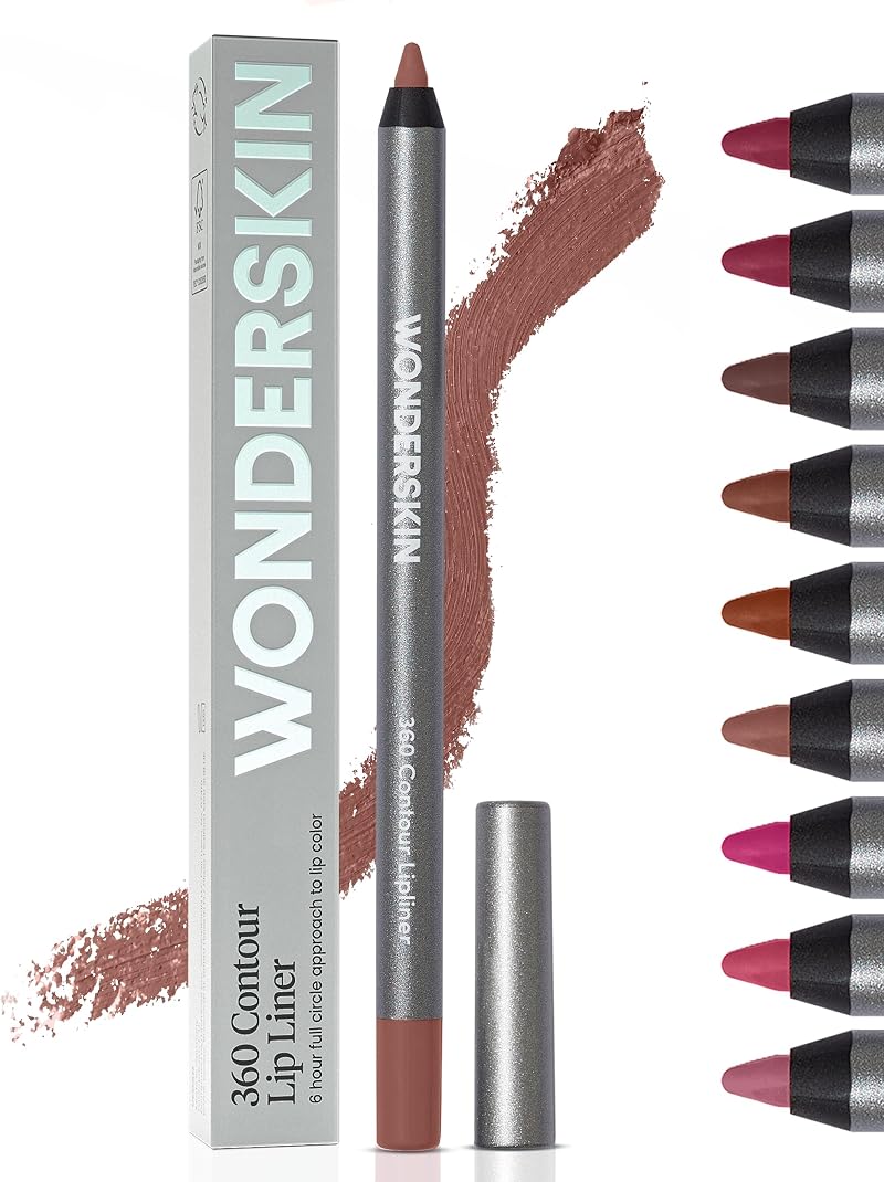 Wonderskin 360 Contour Lip Liner Pencil - Saddle Brown, Long Lasting Waterproof