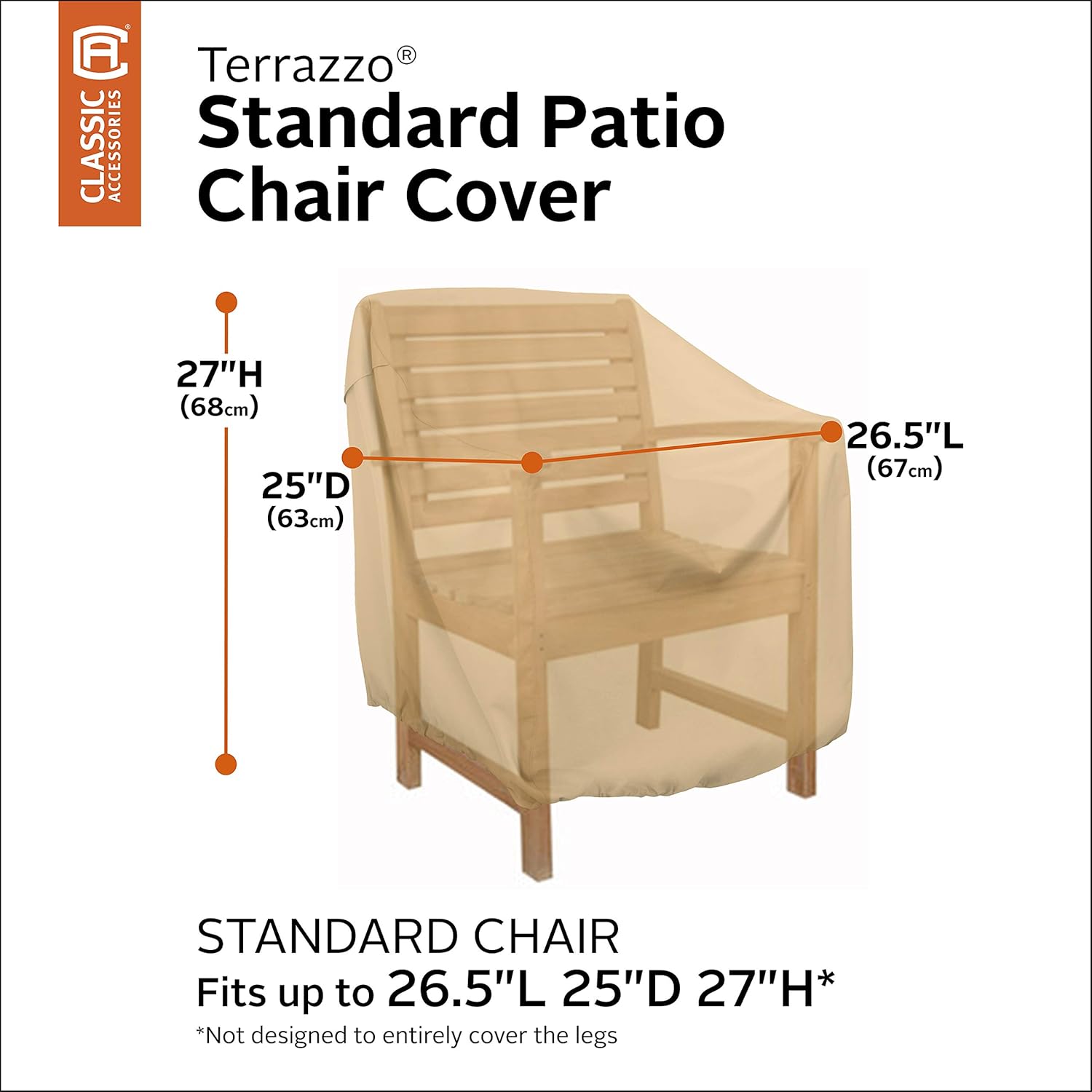 Classic Accessories 58912-EC CS, Standard Dining Chair, Sand: Garden & Outdoor