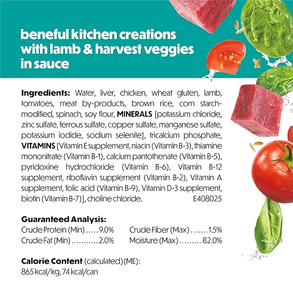 PURINA BENEFUL KITCHEN CREATIONS WITH LAMB AND HARVEST VEGGIES IN SAUCE WET DOG FOOD – (PACK OF 12) 3 OZ. CANS