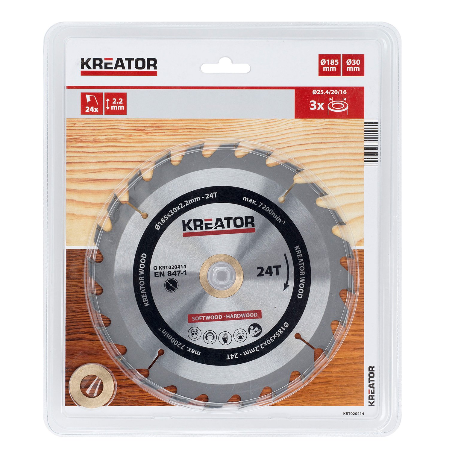 Kreator KRT020414 Wood Saw Blade 185 mm 24d
