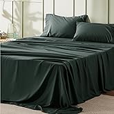 Bedsure Queen Sheet Set - 4 Pieces Soft Queen Size Sheets - Breathable & Cooling - Hotel Luxury - Easy Care Polyester Microfiber Bedding for Women, Men, Forest Green
