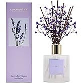 Cocorrína Premium Reed Diffuser Set with Preserved Baby's Breath & Cotton Stick Lavender Thyme | 6.7oz Scent Fragrance Lavender Oil Diffuser for Bedroom Bathroom Home Décor