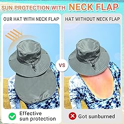 NPQQUAN Sun Hats for Men Women with Neck Flap UPF
