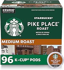 Starbucks K-Cup Coffee Pods, Medium Roast Coffee, Pike Place Roast for Keurig Brewers, 100% Arabica, 4 boxes (96 pods total)