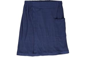 DII Men's Terry Shower Wrap Collection Adjustable with Velcro and Pocket, 54x20, Nautical Blue