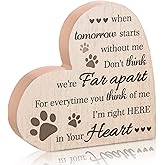 Maitys Dog Memorial Gifts for Loss of Dog Cat Sympathy Gift, in Memory of Dogs Cats Gifts, Thoughtful Pet Loss Gift, a Wooden Plaque When Tomorrow Starts Without Me. (Khaki-Heart)