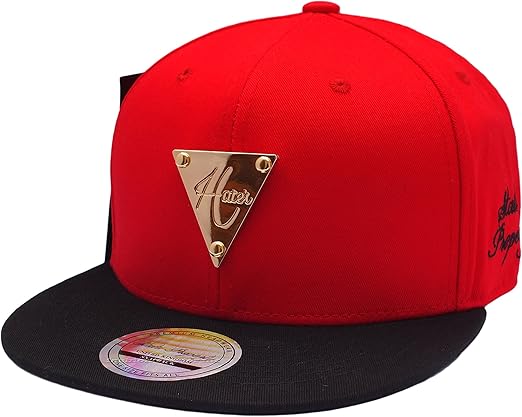 Hater Snapback New Baseball Cap Red Colour Adjustable Dope Hat Gold Metal Logo Great Easter Present Amazon Co Uk Clothing