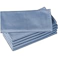 Puomue 6 Pack Microfiber Glass Cleaning Cloth, 16 Inch X 16 Inch, Lint Free Quickly Clean Window, Glasses, Windshields, Mirrors, and Stainless Steel, Dark Blue