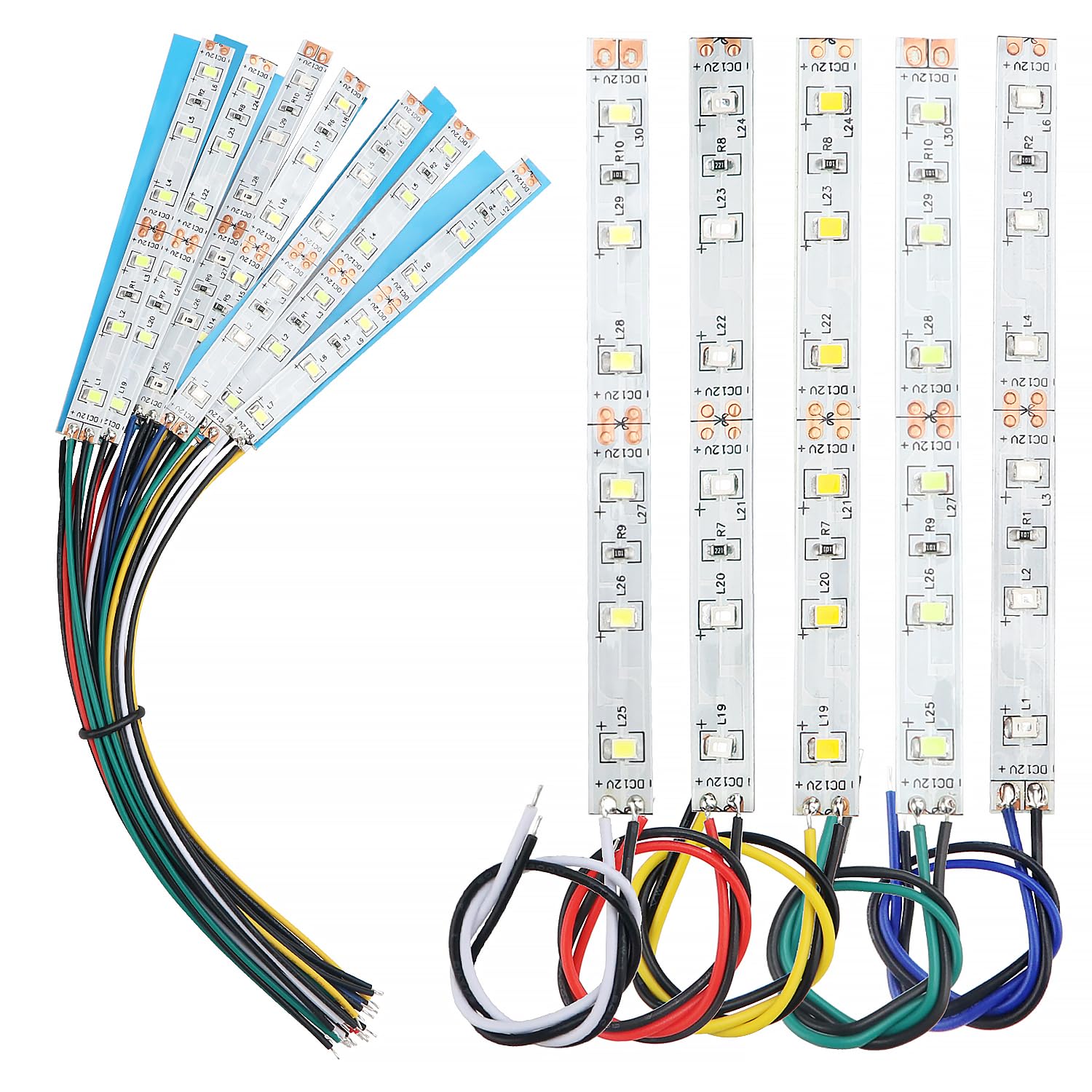YIXISI 15 PCS 100mm Prewired Strip LED Light, 12V - 18V, 2335 SMD LED, White/Red/Yellow/Blue/Green