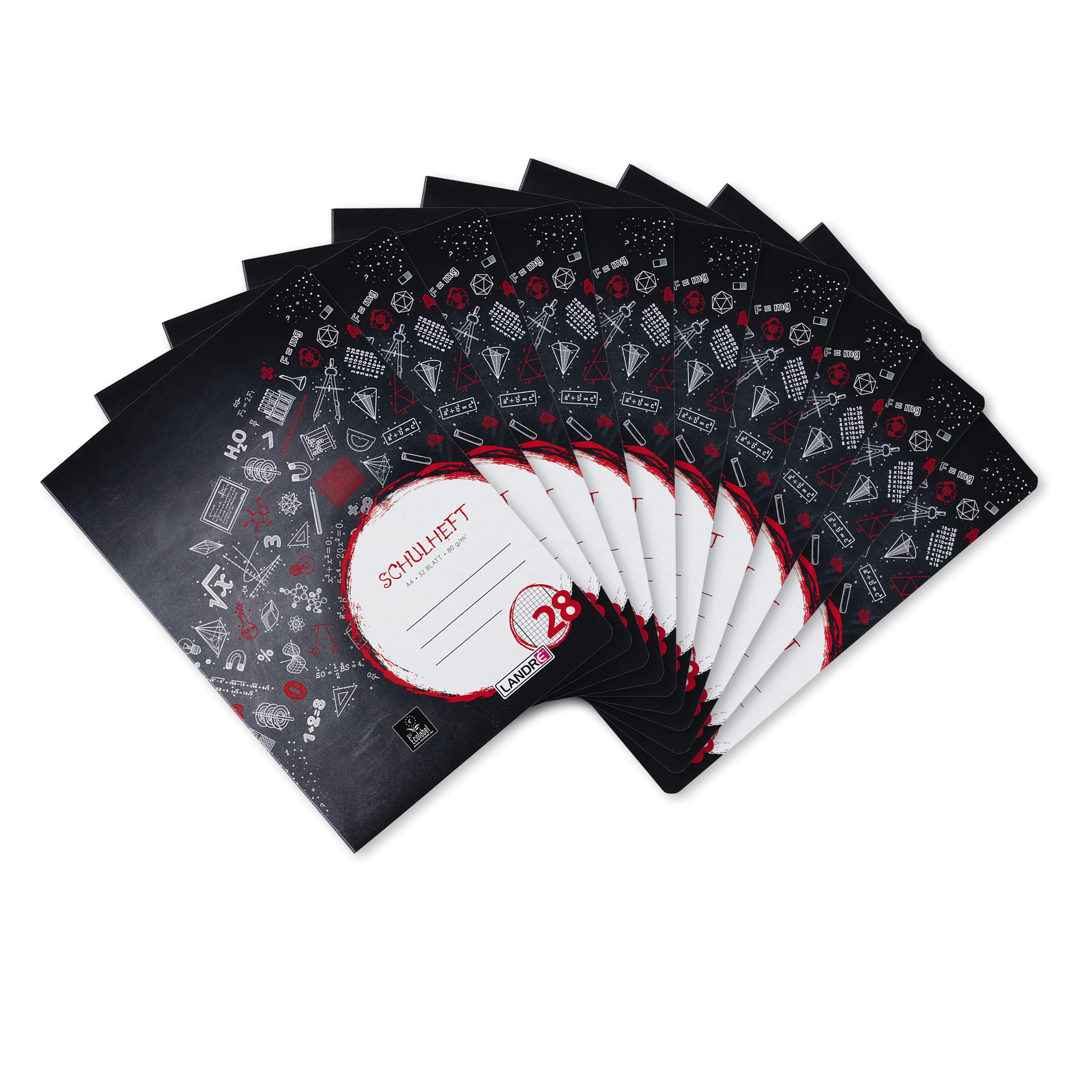 Landre Exercise Book A4 80 g/m² Wood- Writing Paper Pack of 10 32 Blatt