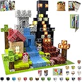 200 PCS Magnetic Building Blocks with 15 LED Light-Up Blocks (Replaceable Battery)&Foldable Magnetic Board,STEM Educational Magnet Cube Set,Creative Construction Toy Gift for Kids (Boys&Girls Ages 3+)