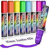 KERIFI Window Markers for Cars Washable, 10mm Jumbo Liquid Chalk Pens for Art Wedding Signs, Just Married Car Decorations, Back to School Graduation Celebration, Glass Mirror Bistro Blackboard Poster