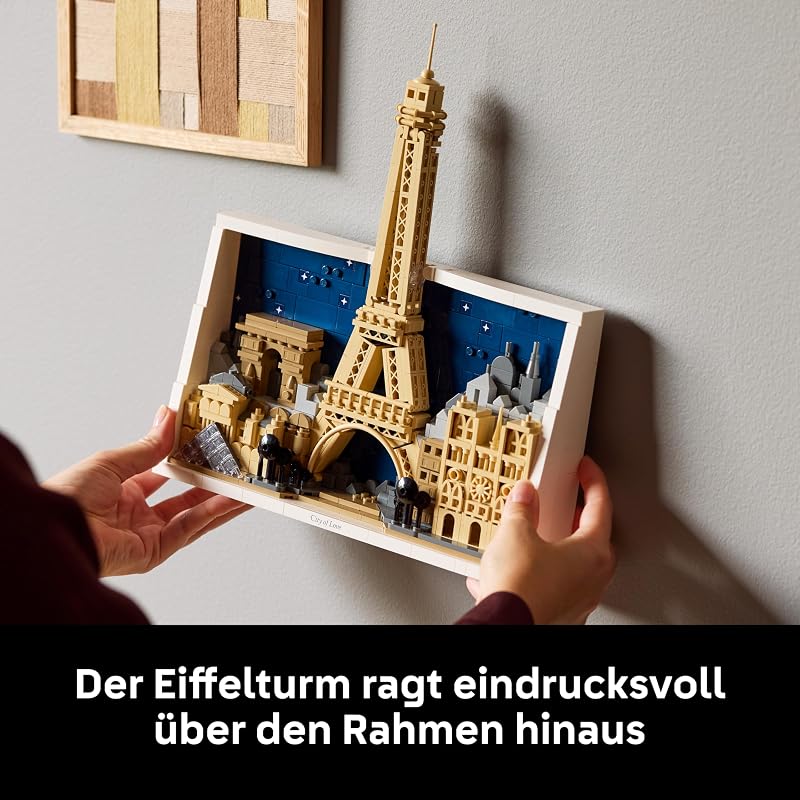 Architecture Paris – Stadt der Liebe 3D Puzzle - Wanddeko als Bastelset zum Bauen - DIY Set Erwachsene mit Pariser Wahrzeichen wie Miniatur Eiffelturm - Geschenk für Männer und Frauen - 21064