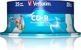 Verbatim CD-RW 700MB 52x Spindle 25pc Blank Recordable Discs 120mm view 3