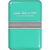 Happy Jackson Salad Nuts Teal and Yellow Hard Plastic Rectangular Lunch Box