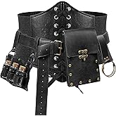 SUMGOGO 5PCS Corset Renaissance Belt Medieval Renaissance Belt Pouch Cork Potion Bottle Festival Halloween Costume Accessory