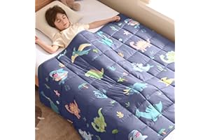 anfie Weighted Blanket Kids(50"x60" 5lbs) Weighted Blanket Cooling Blanket for Sleeping,Throw Size Breathable Blanket with Premium Glass Bead(Dinosaur Shark)