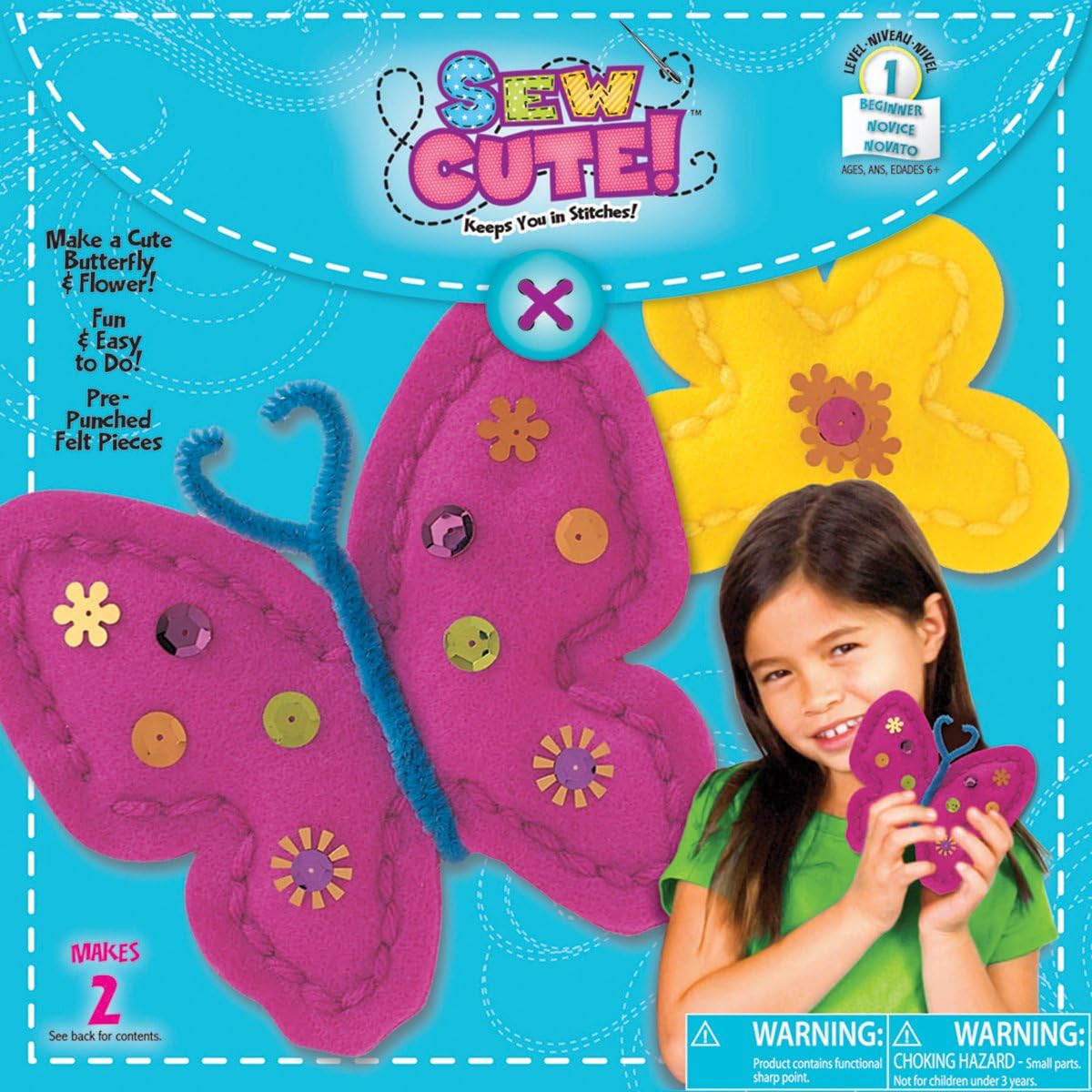 Butterfly With Flower Begin To Sew Kit-3-3/4 Inch x8 Inch