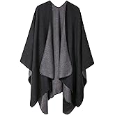 Lncropo Women's Shawls Wraps Winter Open Front Poncho Cape Oversized Cardigan Sweater