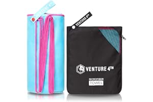 VENTURE 4TH Quick Dry Travel Towel - Fast Drying Ultra Soft Microfiber Towels - Essential for Camping, Backpacking, Yoga, Swimming, Gym, Sports and Beach - 3 Compact Sizes