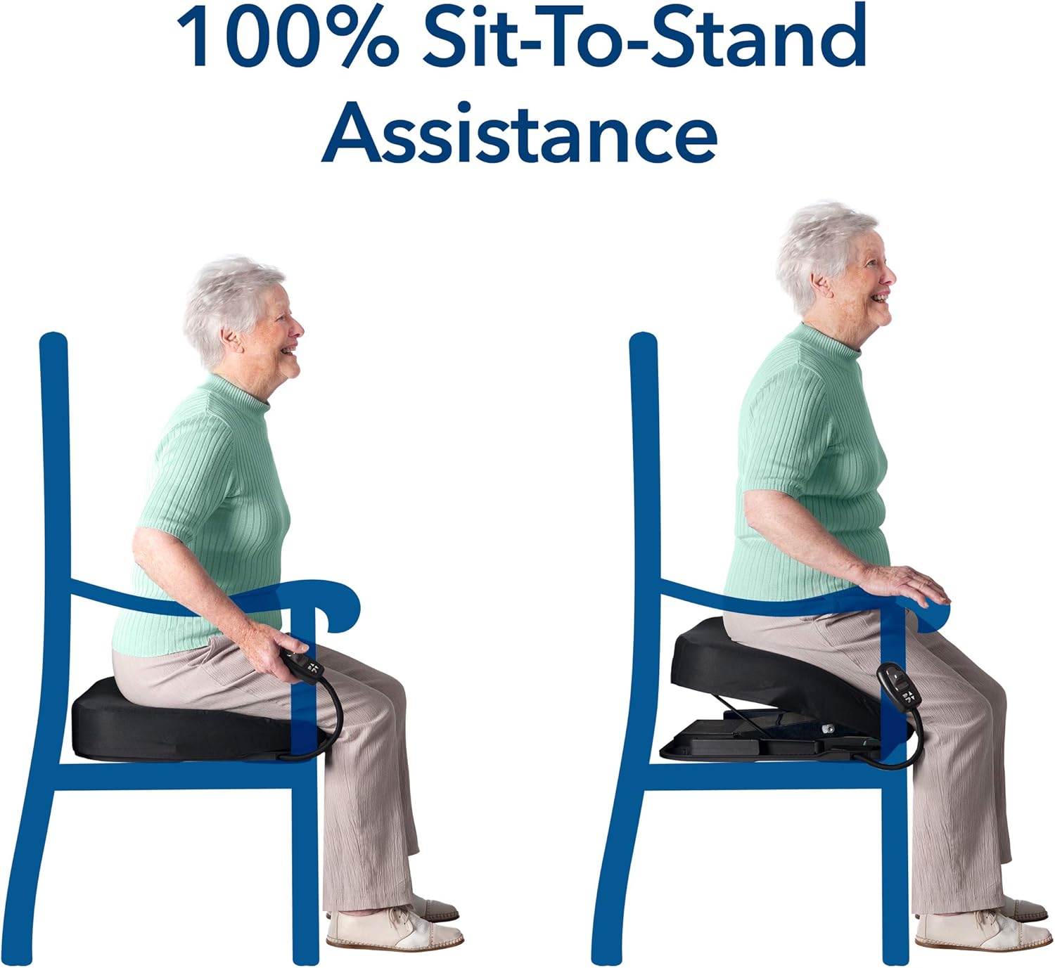 Carex Premium Power 20 inch Chair Lift for Stand Assist - Chair Lift Assist Devices for Easy Lift Assist - Fully Electric Power Seat for 100% Sit to Stand Lift Supports up to 300 lbs: Health & Personal Care