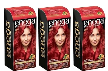 Enega Flame Red Cream Hair Color 50ML Hair Color (Pack Of 3)