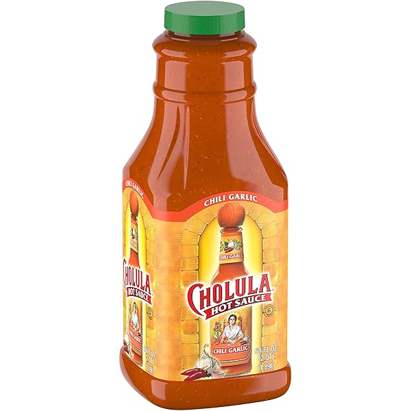 CHOLULA CHILI GARLIC HOT SAUCE, 64 FL OZ...