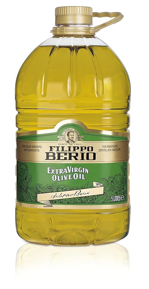 Filippo Berio Extra Virgin Olive Oil, Olive Oil 5 Litre Large Bottle, 5l