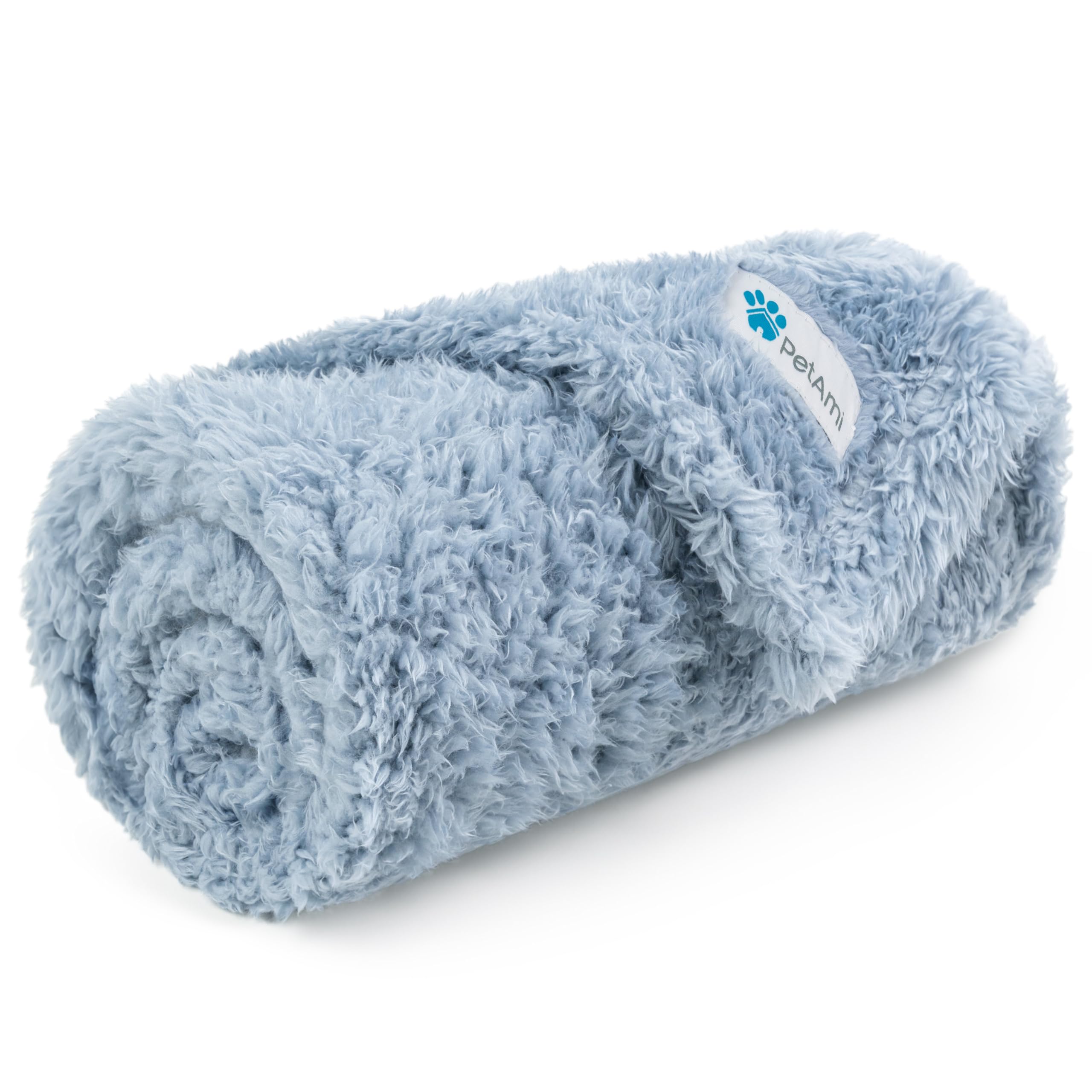 Photo 1 of PetAmi Dog Blanket for Small Dogs Blue, Fluffy Soft Puppy Blanket, Sherpa Fleece Cat Blanket for Kitten Doggie, Calming Pet Blanket Throw for Couch Sofa Bed Washable, Small 24x32