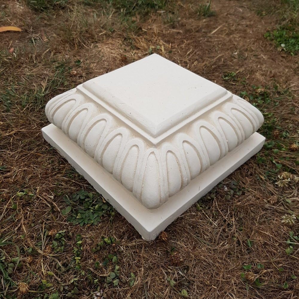 Garden Ornaments & Accessories Concrete Square Small Plinth In Cream Amazon.co.uk Garden