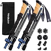 TREKOLOGY Trek-Z Cork Grip Trekking Poles – Lightweight Folding Hiking Poles, Adjustable Height, Compact Travel Design, Aircr