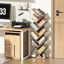 SHEEPAM 10 Tier Tree Book Shelf, Floor Standing