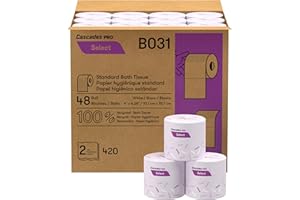 Cascades PRO Select Bath Tissue – Soft, Durable 2-Ply Toilet Paper Rolls – Fits Universal Dispensers – Individually Wrapped, 