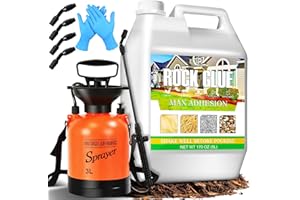 Rock Glue with Pump Sprayer, 5L/1.3 Gallon Mulch Glue for Landscaping, Strong Adhesion Fast-Drying Non-Toxic Gravel Binder for Rubber, Cobblestone, Dry Straw, Rock, Gravel, Wood Chips, Shells and Sand