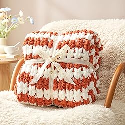 Amélie Home Chunky Knit Blanket Throw, Thick Soft