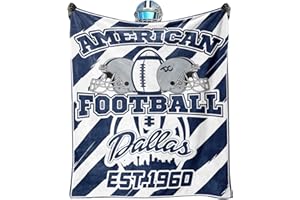 MAUPIVAE Dallas Football Lovers Flannel Blanket, Blue Plush Travel Blanket, Team Color Soft Flannel Throw Blanket 60"x50"
