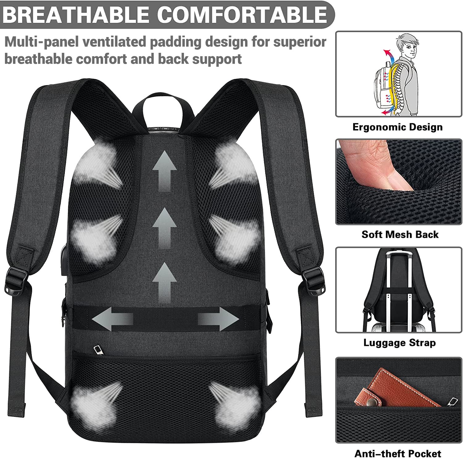 Mua AMBOR Travel Laptop Backpack for Men, 15.6-17.3 inch Laptop ...