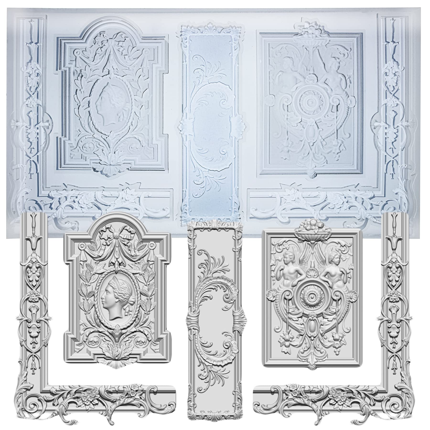 Art Mould for Polyclay Air Dry Clay Plaster, Frame and Plaque