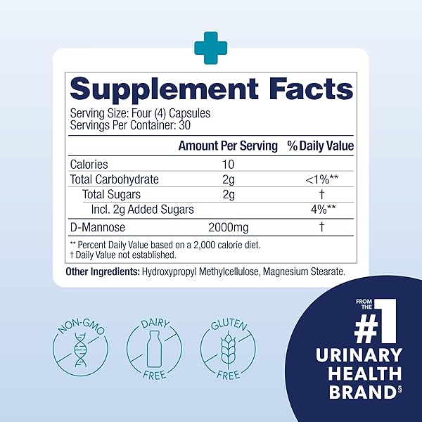 AZO D MANNOSE URINARY TRACT HEALTH, CLEANSE, FLUSH & PROTECT THE URINARY TRACT, NO.1 PHARMACIST RECOMMENDED BRAND, CLINICAL STRENGTH, NON-GMO, 120 COUNT