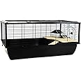 Little Friends Grosvenor Rat and Hamster Cage with Wooden Shelf and Ladder, Large, 77 x 47 x 36 cm, Black