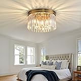 Blinghy Flush Mount Ceiling Light, Modern Crystal