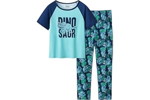 UNICABBIT21 Pajamas for Boys Cute Black Gamer Short Sleeve and Pants Sleepwear 2-pieces Big Kids Summer PJS Size 6-16