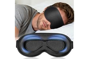 Blackout Eye Mask for Sleeping: Airplane Travel Essentials Weighted Sleep Mask - 3D Contoured Eye Covers for Men Women, Comfo