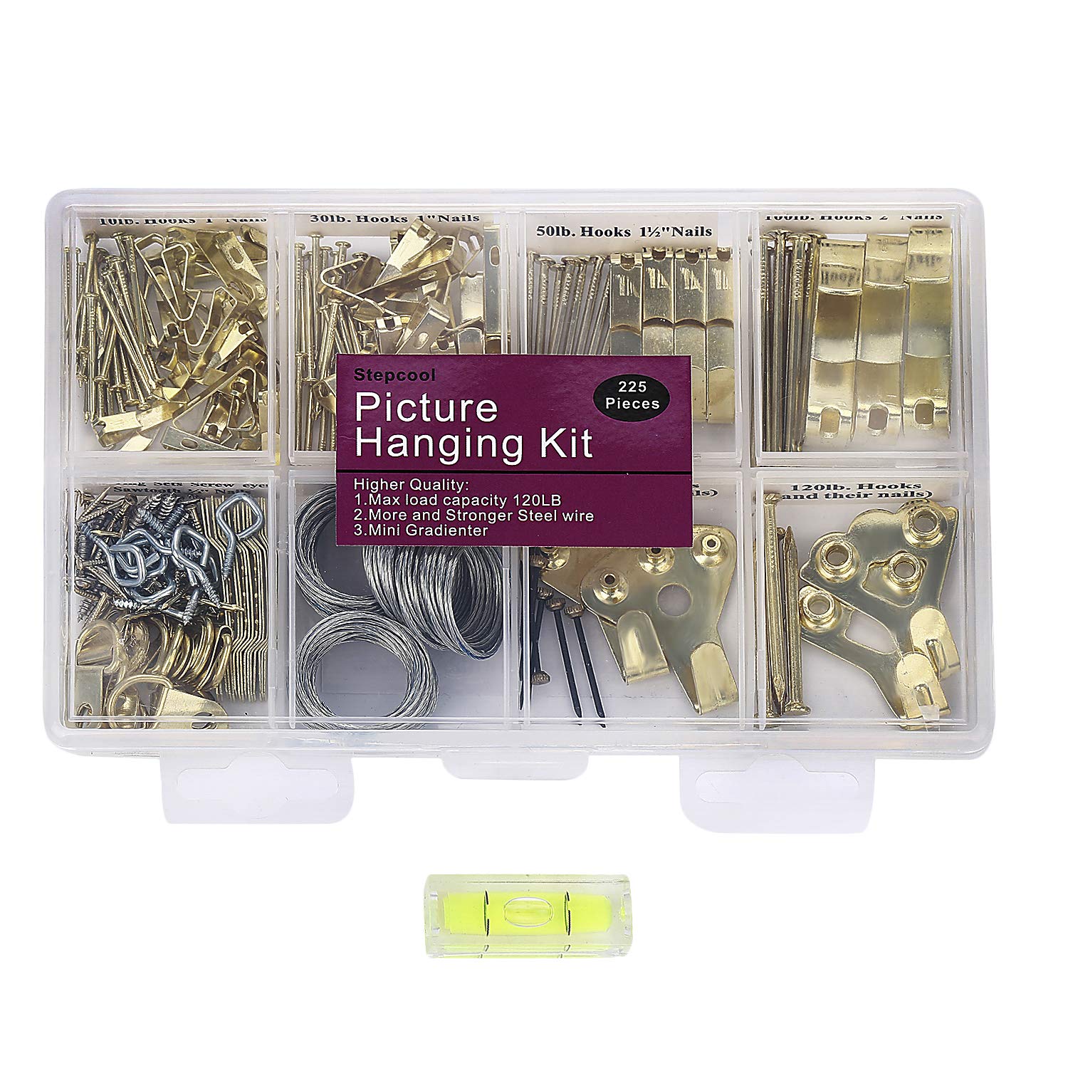 Picture Hangers, Picture Hanging Kit, 225pcs Heavy