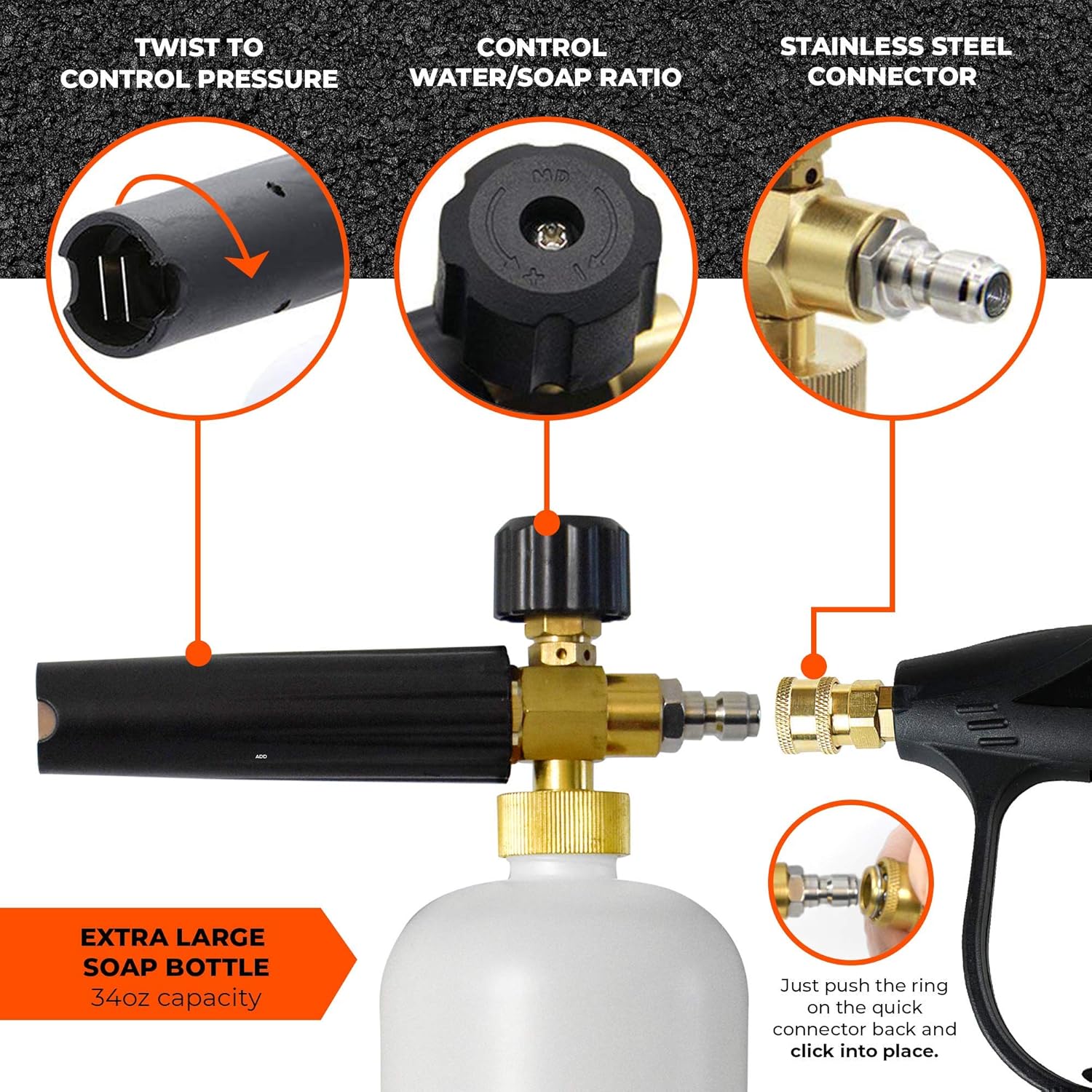 Scuddles | Foam Cannon | Foam Lance | Pressure Washer | Upgraded 2021 Model for Cars Full Kit Includes 3 Micro Fiber Towels and Sponge for Detailing Cars Or SUVS Pressure Washer Mega Set: Automotive