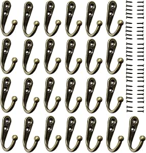 Amazon.com: 25 ganchos colgadores para pared, ganchos para bata