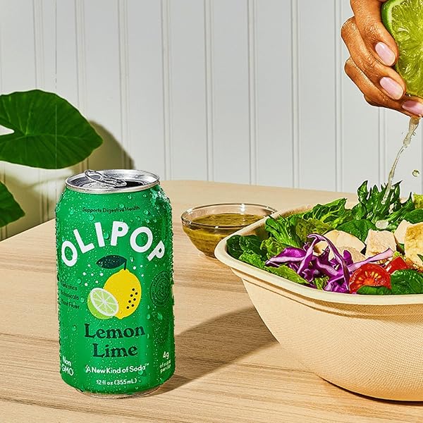 OLIPOP LEMON LIME PREBIOTIC SODA SGL, 12 FZ