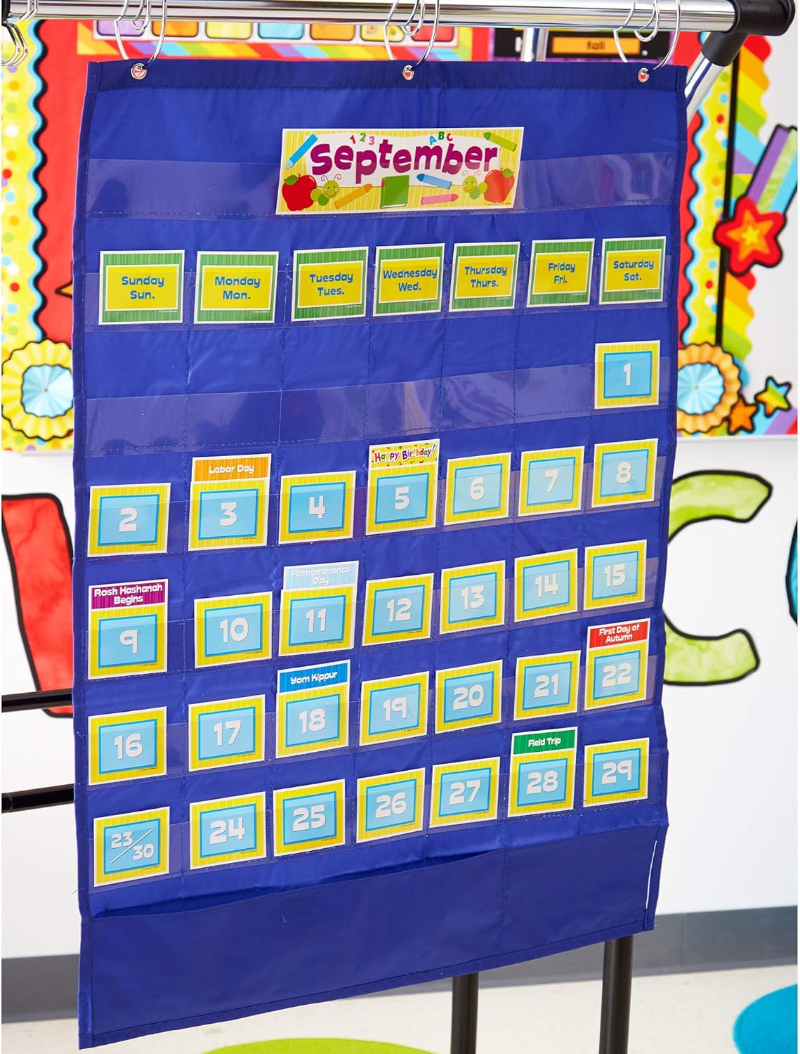 Carson-Dellosa CD-158156 Deluxe Calendar Pocket Chart : Classroom Pocket Charts : Industrial & Scientific