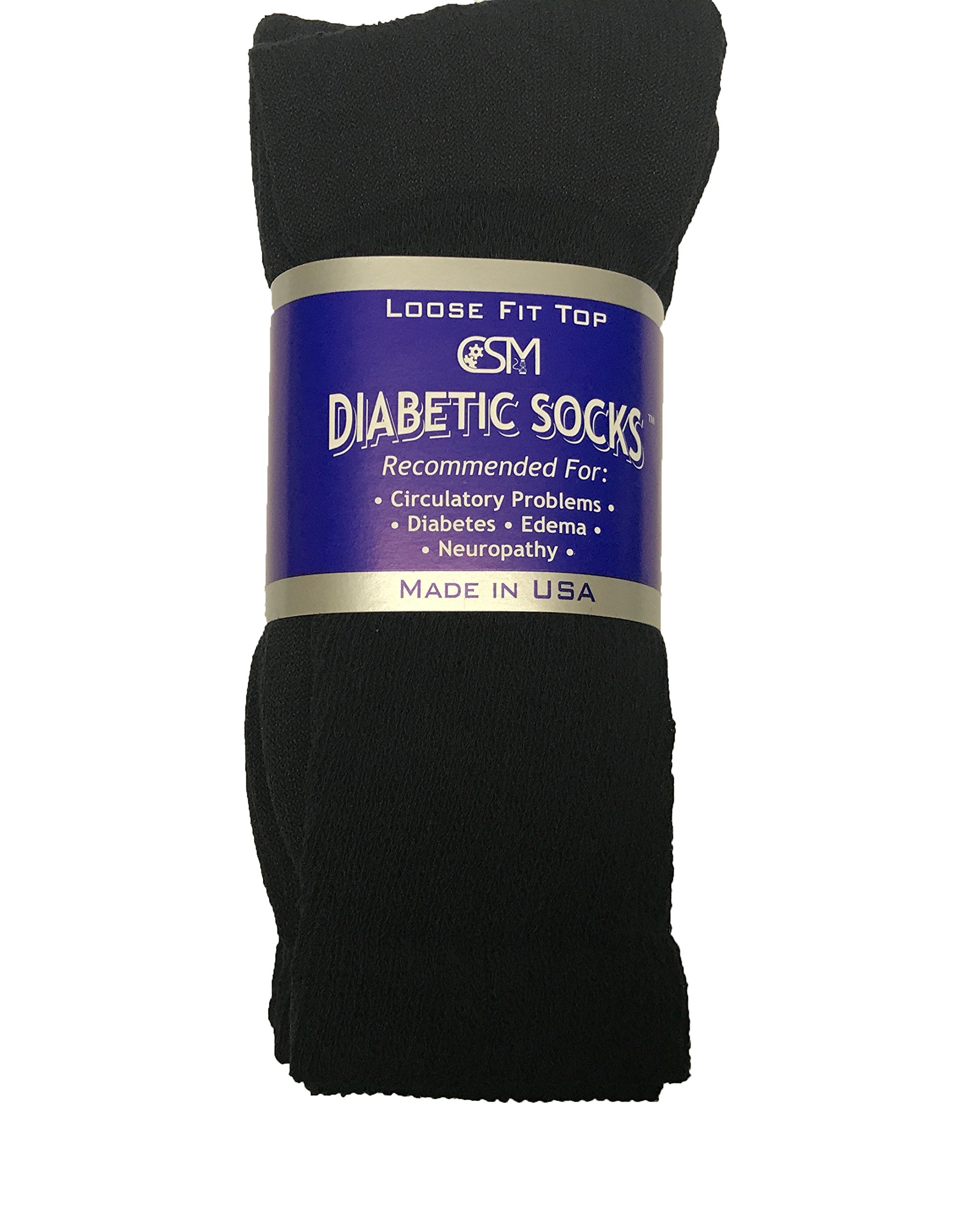 Creswell Diabetic Socks, 1 Dozen Pairs, Crew Length, Size 1315 XLarge