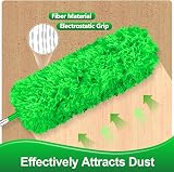 Fogray Upgraded Extendable Feather Duster 2025 Green with Silicone Cap view 4